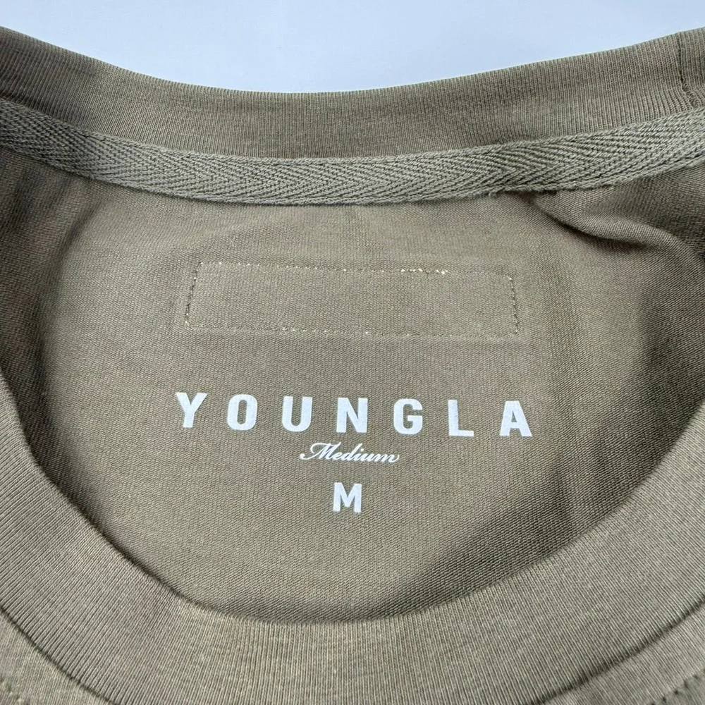 YoungLA 410 Mens Long Sleeve Shirt Olive Green Medium NWT - Picture 6 of 8